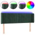 Cabecero con LED de terciopelo verde oscuro 147x16x78/88