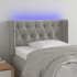 Cabecero con LED de terciopelo gris claro 83x16x78/88