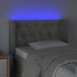 Cabecero con LED de terciopelo gris claro 83x16x78/88