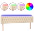 Cabecero con LED de tela crema 203x16x78/88
