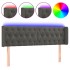 Cabecero con LED de terciopelo gris oscuro 147x16x78/88