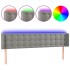 Cabecero con LED de terciopelo gris claro 163x16x78/88