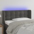 Cabecero con LED de terciopelo gris oscuro 93x16x78/88