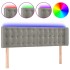 Cabecero con LED de terciopelo gris claro 147x16x78/88