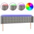 Cabecero con LED de terciopelo gris claro 183x16x78/88