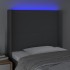 Cabecero con LED de tela gris oscuro 93x16x118/128