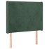 Cabecero con LED de terciopelo verde oscuro 83x16x118/128