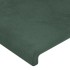 Cabecero con LED de terciopelo verde oscuro 83x16x118/128