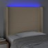 Cabecero con LED de tela color crema 83x16x118/128