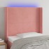 Cabecero con LED de terciopelo rosa 103x16x118/128