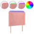 Cabecero con LED de terciopelo rosa 103x16x118/128