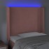 Cabecero con LED de terciopelo rosa 83x16x118/128