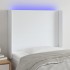 Cabecero con LED cuero sintético blanco 83x16x118/128