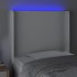 Cabecero con LED cuero sintético blanco 83x16x118/128