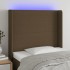 Cabecero con LED de tela marrón oscuro 93x16x118/128