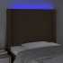 Cabecero con LED de tela marrón oscuro 93x16x118/128