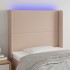 Cabecero con LED cuero sintético capuchino