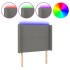Cabecero con LED de tela gris oscuro 83x16x118/128