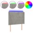 Cabecero con LED de terciopelo gris claro 93x16x118/128