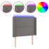 Cabecero con LED cuero sintético gris