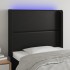 Cabecero con LED cuero sintético negro 93x16x118/128