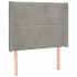 Cabecero con LED de terciopelo gris claro 103x16x118/128