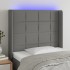 Cabecero con LED de tela gris oscuro103x16x118/128