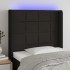 Cabecero con LED de tela negro 93x16x118/128