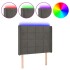 Cabecero con LED de terciopelo gris oscuro 103x16x118/128