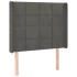 Cabecero con LED de terciopelo gris oscuro 103x16x118/128