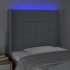 Cabecero con LED de tela gris claro 93x16x118/128