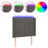Cabecero con LED de terciopelo gris oscuro 83x16x118/128