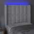 Cabecero con LED cuero sintético blanco 83x16x118/128