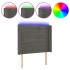 Cabecero con LED de terciopelo gris oscuro 83x16x118/128