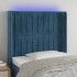 Cabecero con LED de terciopelo azul oscuro 83x16x118/128