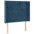 Cabecero con LED de terciopelo azul oscuro 83x16x118/128