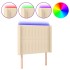Cabecero con LED de tela color crema 93x16x118/128