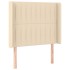 Cabecero con LED de tela color crema 93x16x118/128