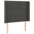 Cabecero con LED de terciopelo gris oscuro 103x16x118/128
