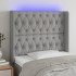 Cabecero con LED de tela gris claro 103x16x118/128
