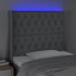 Cabecero con LED de tela gris claro 103x16x118/128