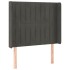 Cabecero con LED de terciopelo gris oscuro 83x16x118/128