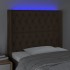 Cabecero con LED de tela marrón oscuro 93x16x118/128