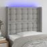 Cabecero con LED de tela gris claro 93x16x118/128