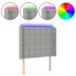 Cabecero con LED de tela gris claro 93x16x118/128