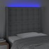 Cabecero con LED de tela gris claro 93x16x118/128