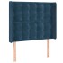 Cabecero con LED de terciopelo azul oscuro 83x16x118/128