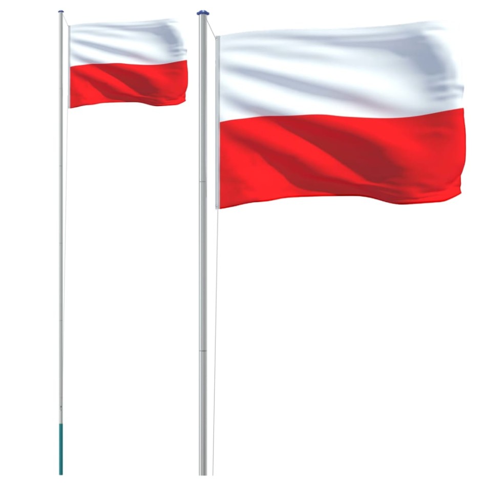 Mástil y bandera de Polonia aluminio 6,23