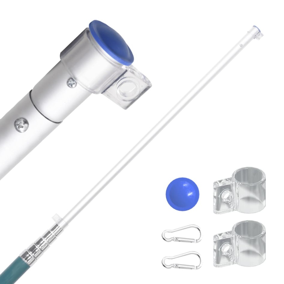 Mástil y bandera de Bélgica aluminio 5,55