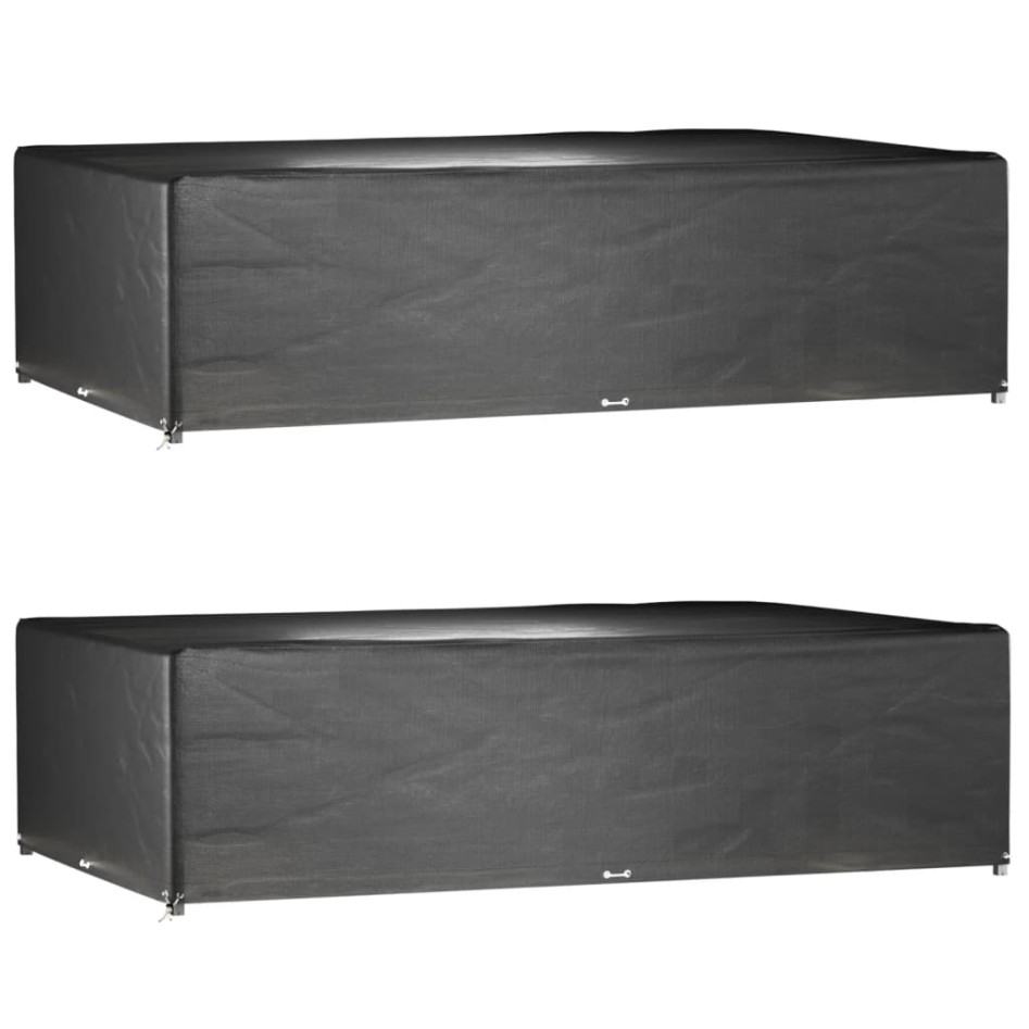 Fundas muebles jardín 2 uds 16 ojales rectangular 325x205x90